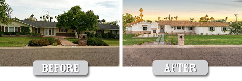 Before and After home in Arcadia